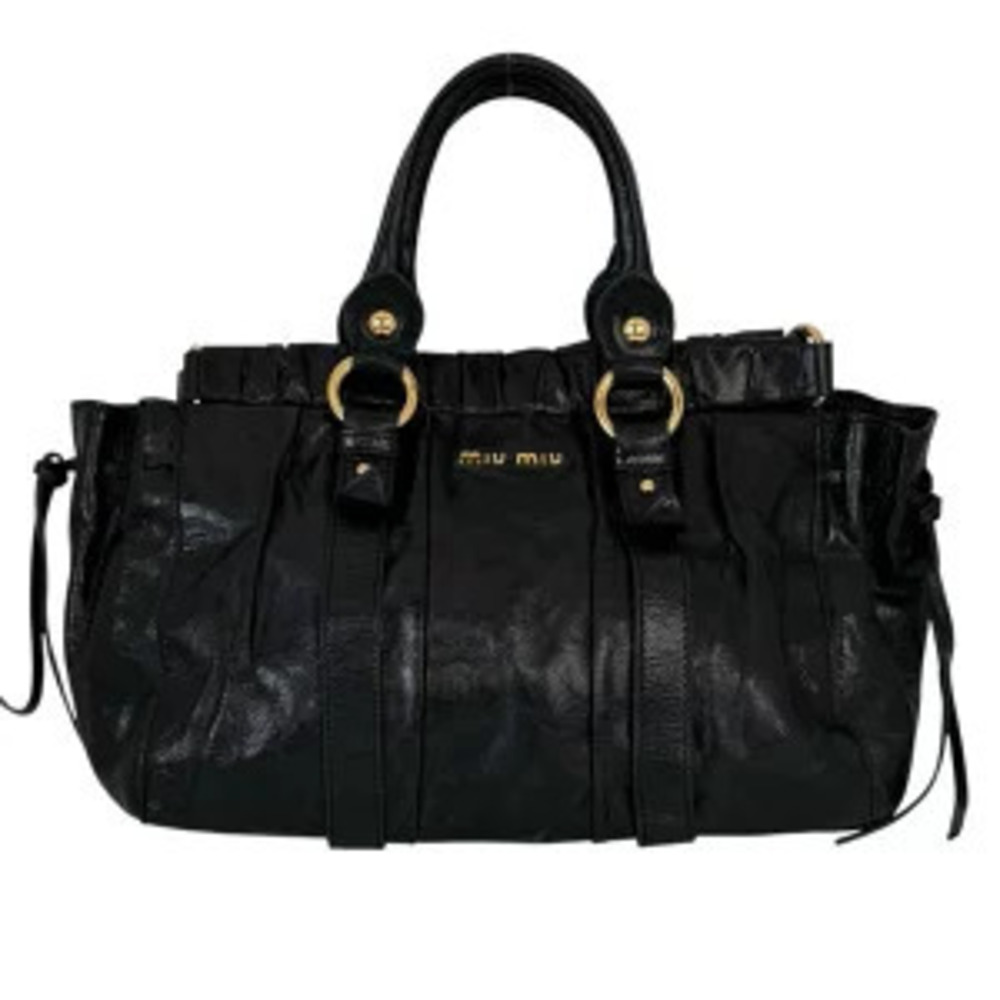 Miu Miu Vitello Lux handbag black leather